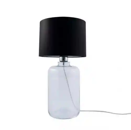 ZUMA LINE Lampa stołowa SAMASUN TRANSPARENT 5501BK szklana oprawa z czarnym kloszem