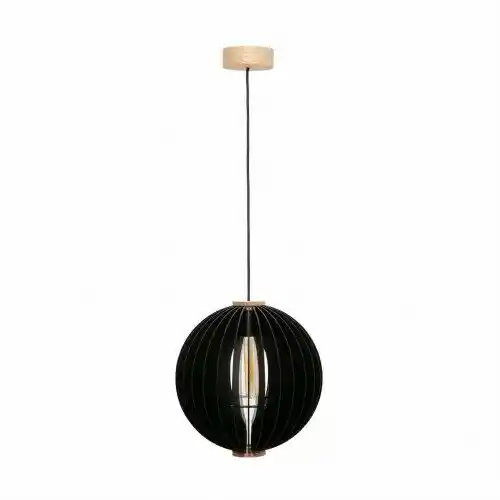 ZUMA LINE Lampa wisząca ORB 7510144 drewniana oprawa